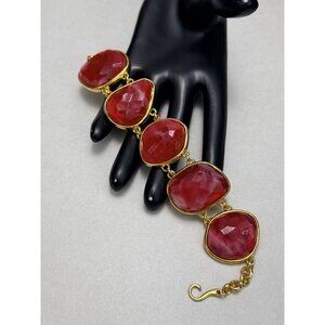 Vintage DKNY Donna Karan Beige Carved Plastic Bangle / Bracelet